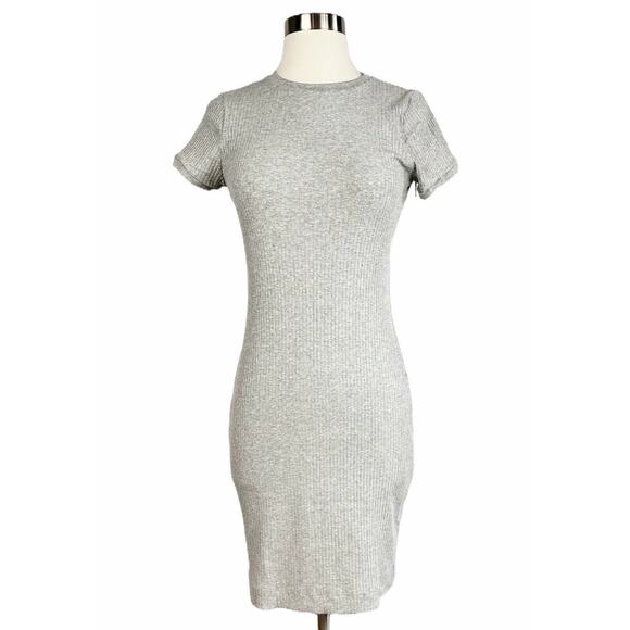 SUSANA MONACO Ribbed Jersey Knit Dress Sheath Midi Cap Sleeve Crewneck Small NWT - Picture 8 of 9